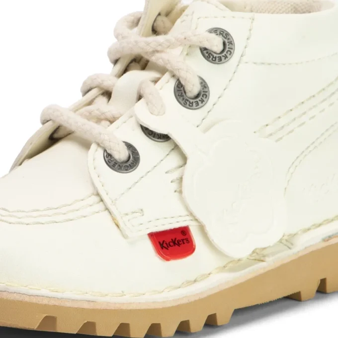 Baby Unisex Kick Hi Zip leeralternatief wit