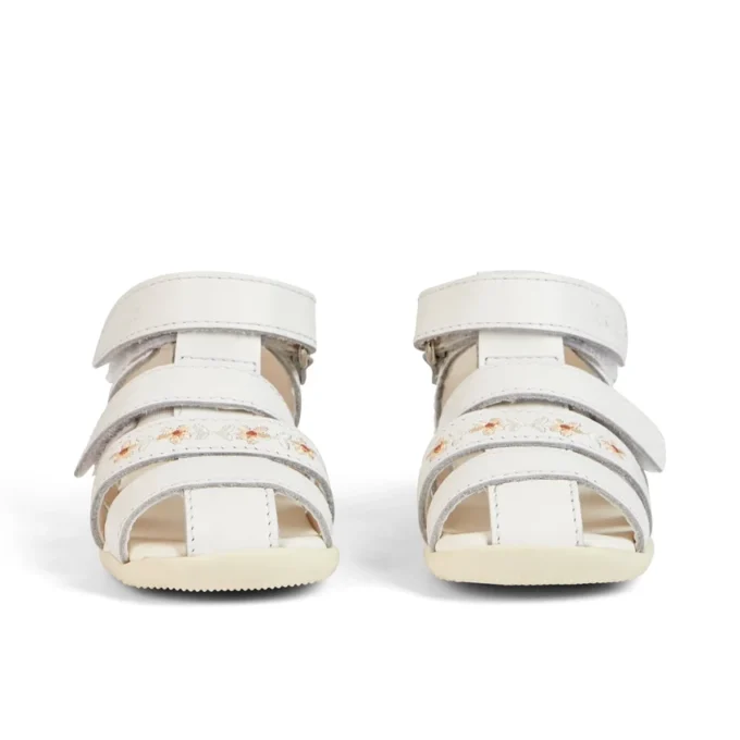 Baby Wriggle Flower Sandalen Leer Wit Baby Wriggle Flower Sandalen Leer Wit