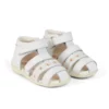 Baby Wriggle Flower Sandalen Leer Wit Baby Wriggle Flower Sandalen Leer Wit