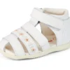 Baby Wriggle Flower Sandalen Leer Wit Baby Wriggle Flower Sandalen Leer Wit