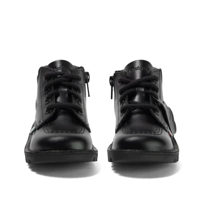 Babyjongens Kick Hi gewatteerd leer zwart