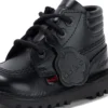Babyjongens Kick Hi gewatteerd leer zwart