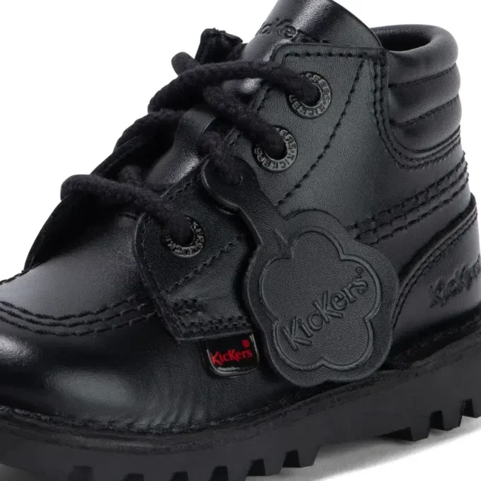 Babyjongens Kick Hi gewatteerd leer zwart