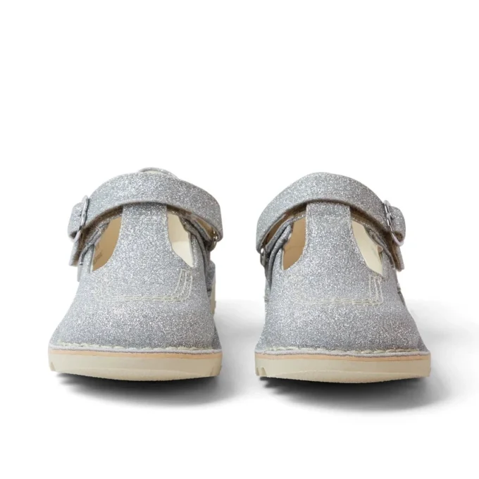Babymeisjes Kick T-Bar Glitter Cosmic Textiel Zilver