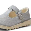 Babymeisjes Kick T-Bar Glitter Cosmic Textiel Zilver