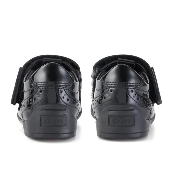 Bridie Brogue T-Vel lakschoenen voor meisjes, zwart