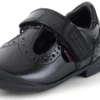 Bridie Brogue T-Vel lakschoenen voor meisjes, zwart