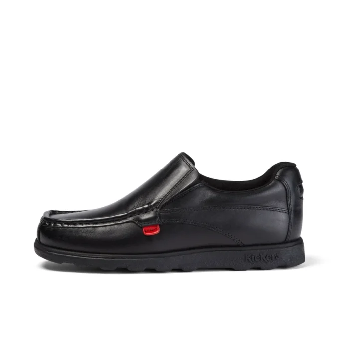 Fragma Slip voor jongens, zwart leer