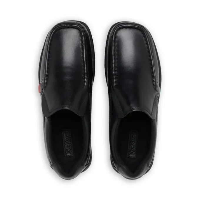 Fragma Slip voor jongens, zwart leer