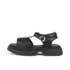 Jeugd Dames Kenzi Leren Sandalen Zwart