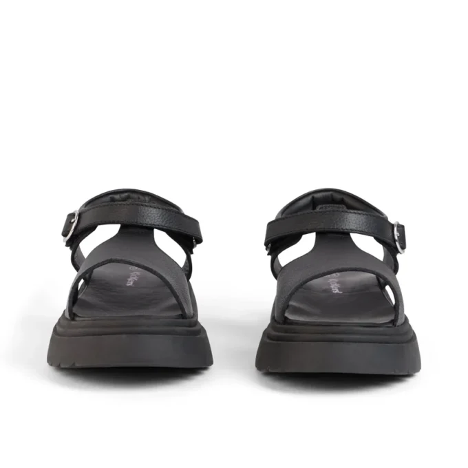 Jeugd Dames Kenzi Leren Sandalen Zwart