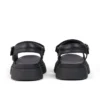 Jeugd Dames Kenzi Leren Sandalen Zwart