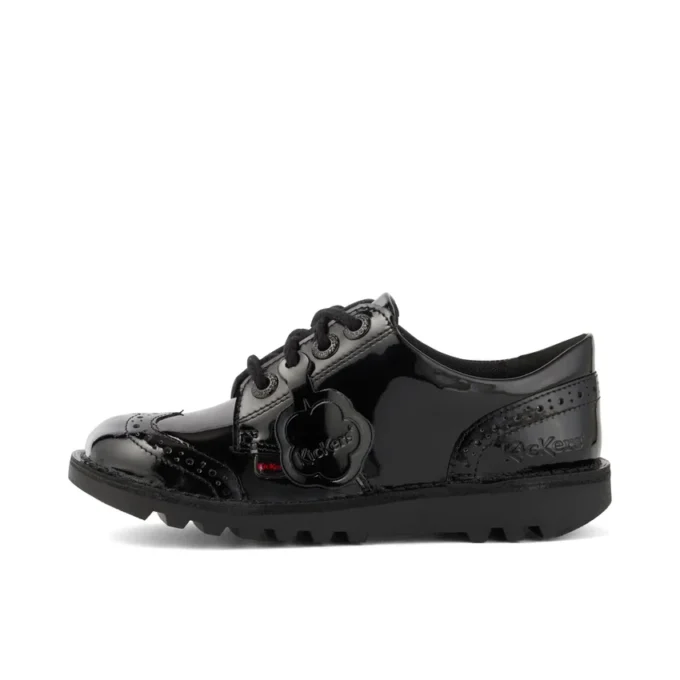 Jeugd Dames Kick Lo Brogue Lakleer Zwart
