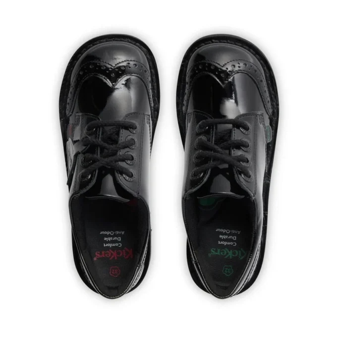 Jeugd Dames Kick Lo Brogue Lakleer Zwart
