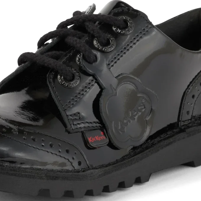 Jeugd Dames Kick Lo Brogue Lakleer Zwart
