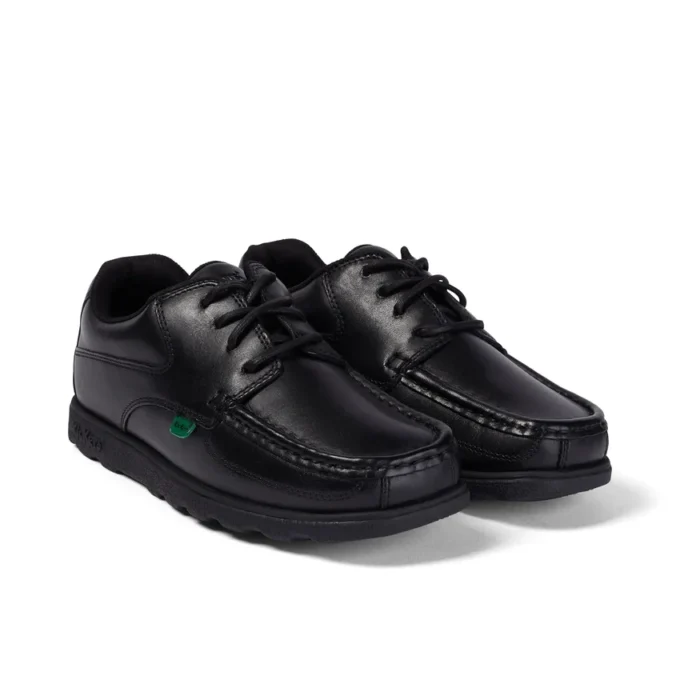 Jeugd Heren Fragma Lace 4 Eyelet Leer Zwart