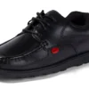 Jeugd Heren Fragma Lace 4 Eyelet Leer Zwart