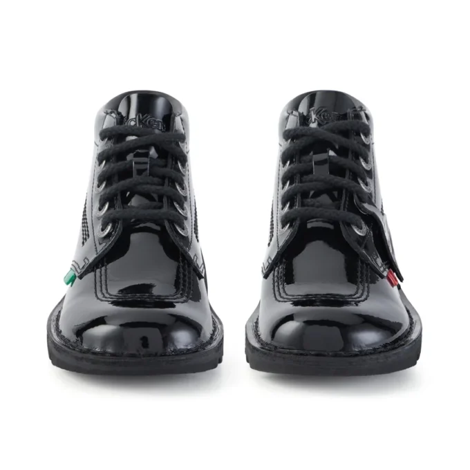 Kick Hi voor volwassen dames, zwart lakleer