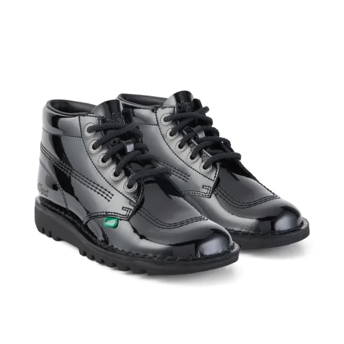 Kick Hi voor volwassen dames, zwart lakleer