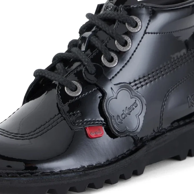Kick Hi voor volwassen dames, zwart lakleer