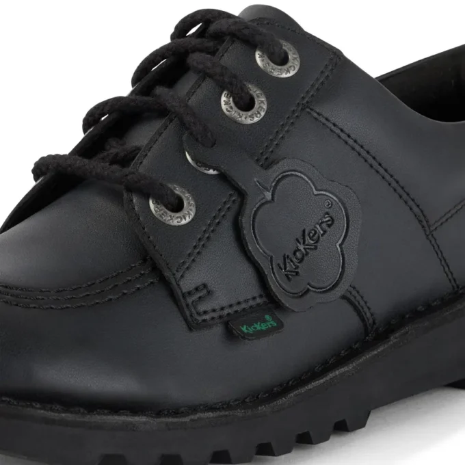 Jeugd Unisex Kick Lo Leer Alternatief Zwart
