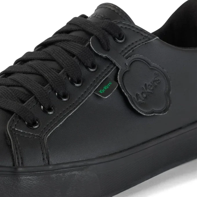 Tovni Lacer voor volwassenen, unisex, leerlook, zwart