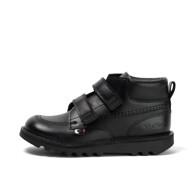 Junior jongens Kick Hi Roll leer zwart
