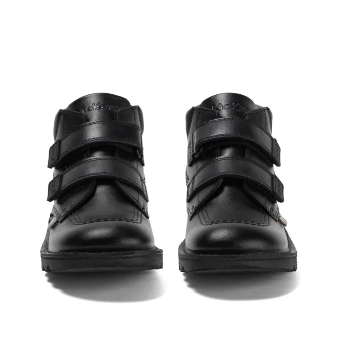 Junior jongens Kick Hi Roll leer zwart