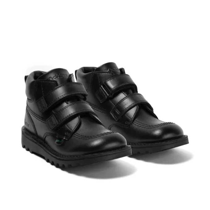 Junior jongens Kick Hi Roll leer zwart