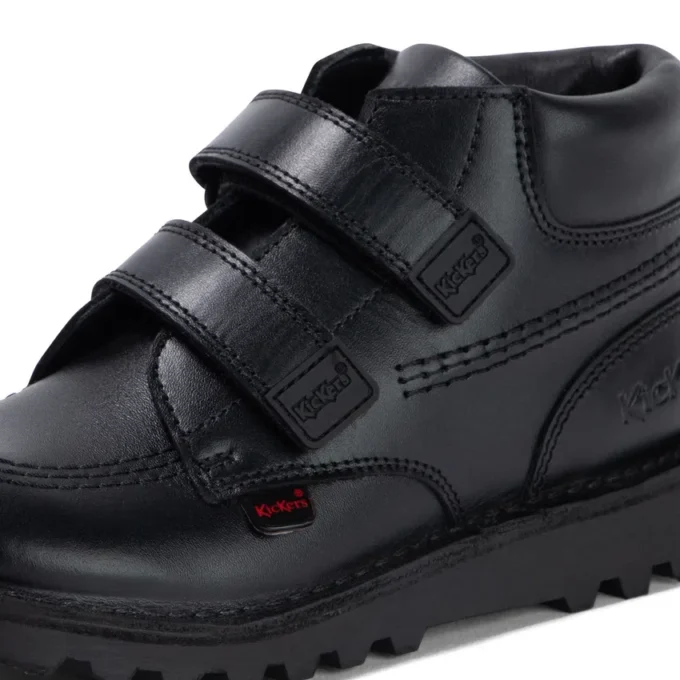 Junior jongens Kick Hi Roll leer zwart