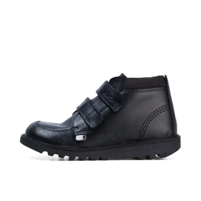 Junior jongens Kick Hi Scuff leer zwart