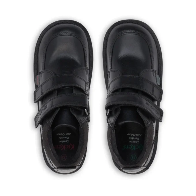 Junior jongens Kick Hi Scuff leer zwart