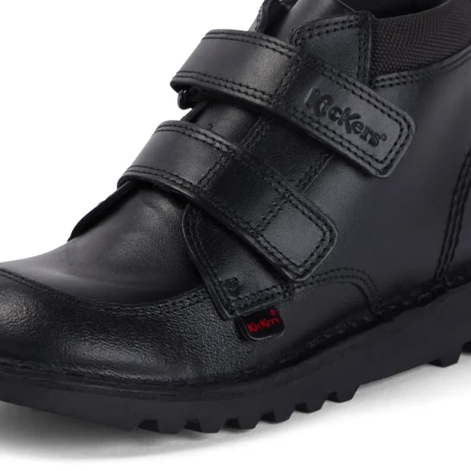 Junior jongens Kick Hi Scuff leer zwart