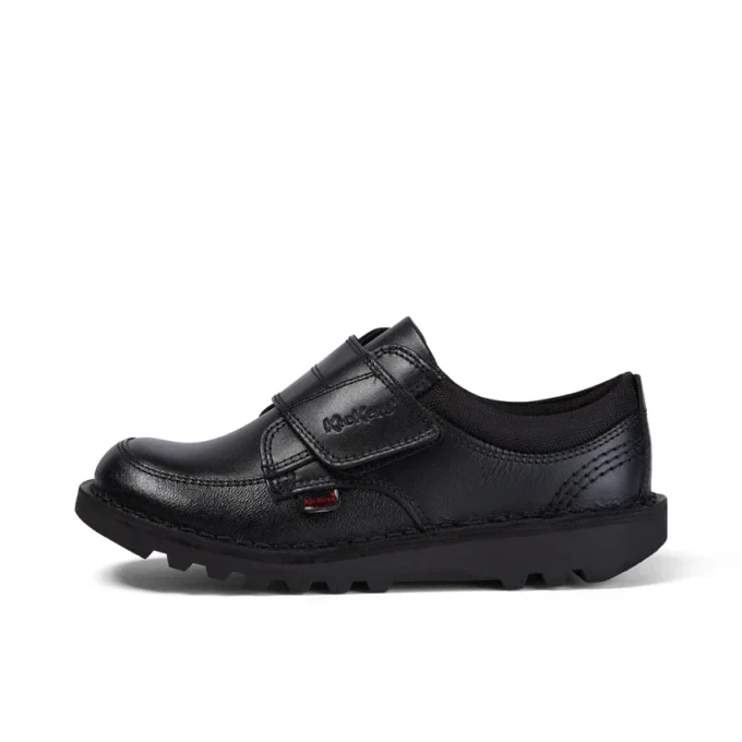 Junior jongens Kick Lo Scuff leer zwart