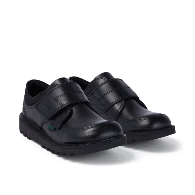 Junior jongens Kick Lo Scuff leer zwart