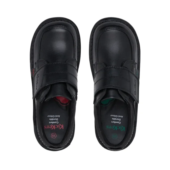Junior jongens Kick Lo Scuff leer zwart