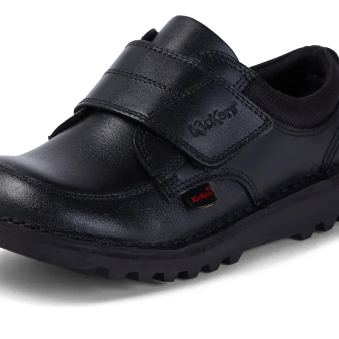 Junior jongens Kick Lo Scuff leer zwart