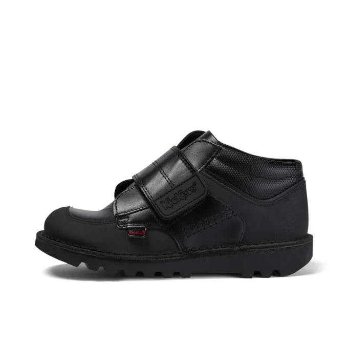 Junior jongens Kick Mid Scuff leer zwart