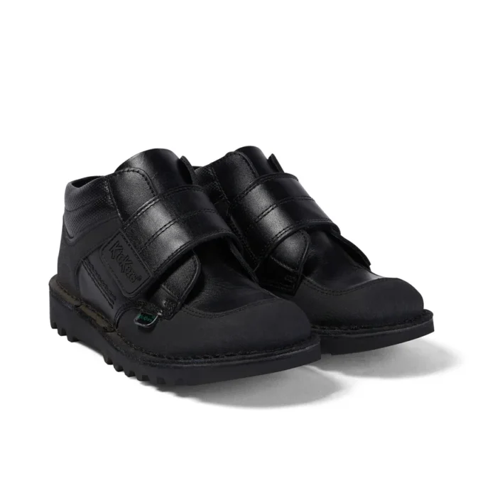 Junior jongens Kick Mid Scuff leer zwart