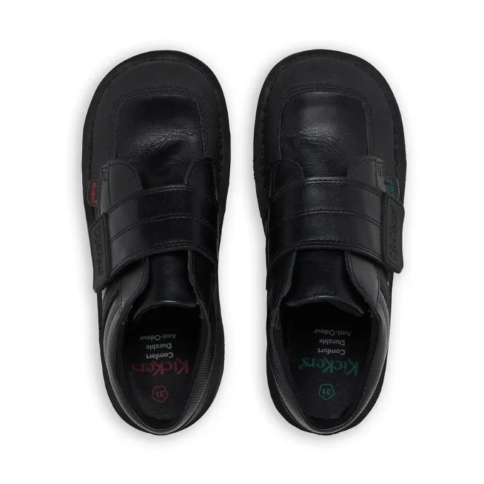 Junior jongens Kick Mid Scuff leer zwart