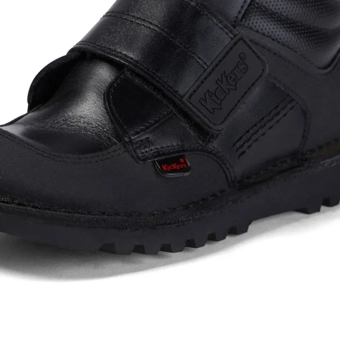 Junior jongens Kick Mid Scuff leer zwart