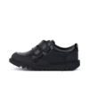 Junior jongens Kick Scuff Twin leer zwart