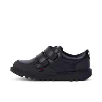 Junior jongens Kick Scuff Twin leer zwart