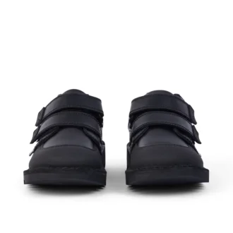 Junior jongens Kick Scuff Twin leer zwart