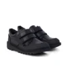 Junior jongens Kick Scuff Twin leer zwart