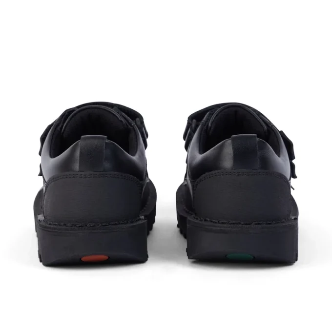 Junior jongens Kick Scuff Twin leer zwart