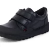 Junior jongens Kick Scuff Twin leer zwart