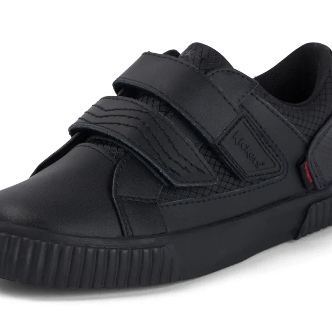 Junior jongens Tovni Twin Flex leer zwart