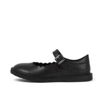Junior meisjes Adlar MJ Scallop leren laarzen zwart