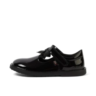 Junior meisjes Adlar T-bar strik lakschoenen zwart